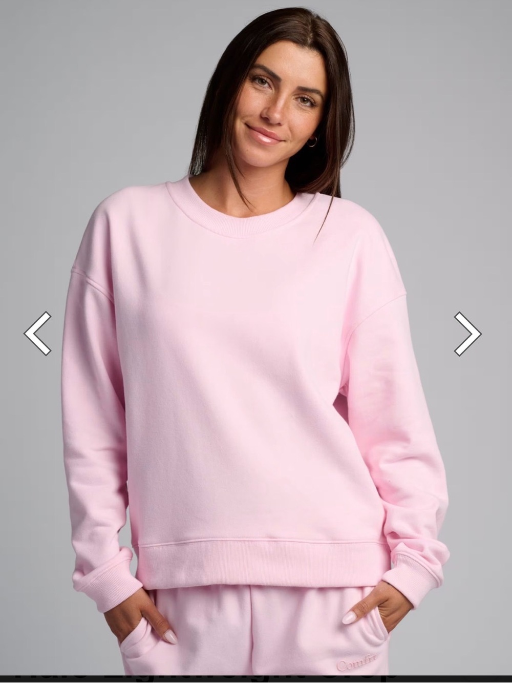 Halo Lightweight Crop Crew in Powder Pink